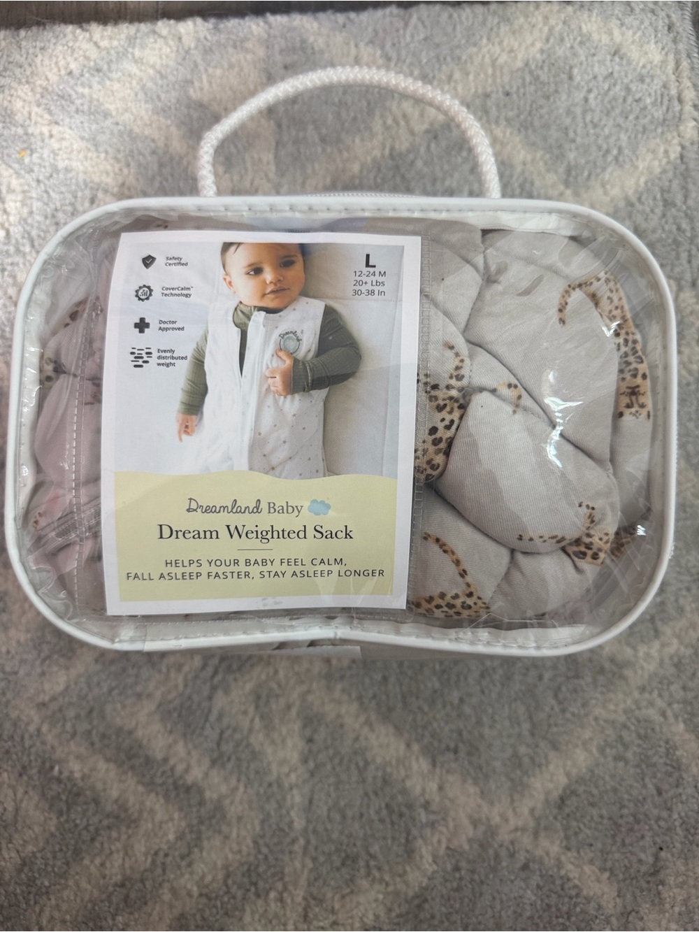 Brand NWT Quilted Beige Cheetah Print Baby Sleep Sack - Sleeveless Zipper 🐆